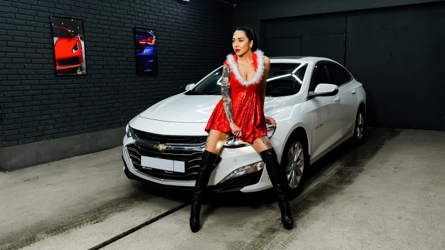 Woman red dress sitting white #3 free wallpaper for desktop - medium preview image