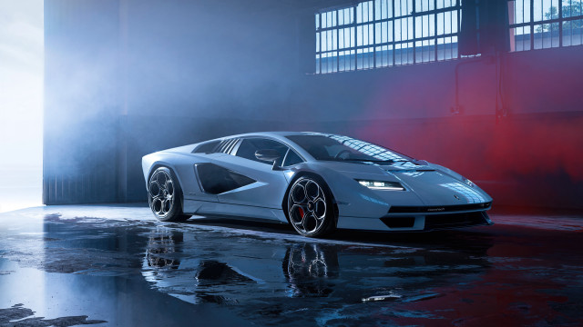 White car garage red light #2 free wallpaper for desktop - medium preview image