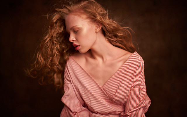 Woman blowing wind portrait long free wallpaper for desktop - medium preview image