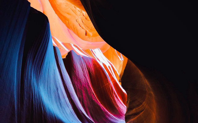 Colorful rock formation light exposure free wallpaper for desktop - medium preview image