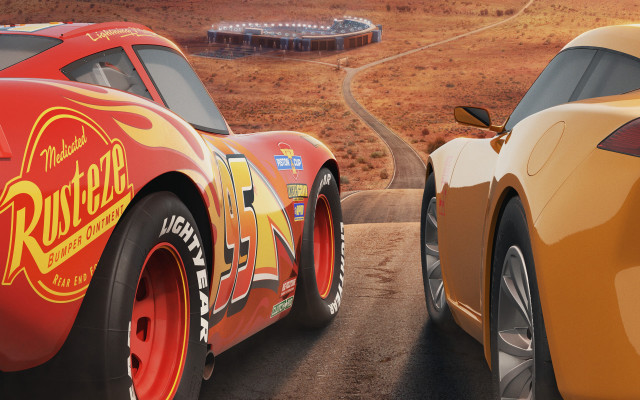 Cars2 scene two cars pixar free wallpaper for desktop - medium preview image