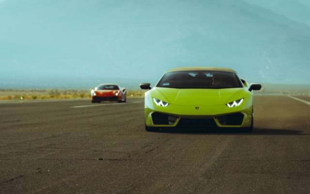 Mountain road cars cinematic matte free wallpaper for desktop - medium preview image