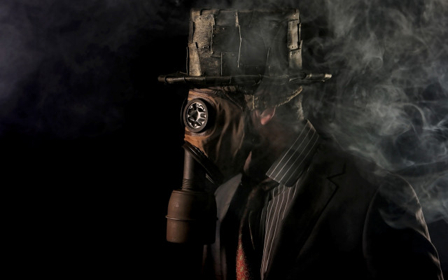 Man suit steam mask diepunk free wallpaper for desktop - medium preview image