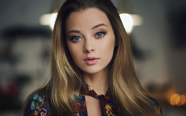 Woman long hair tie portrait free wallpaper for desktop - medium preview image