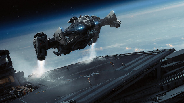 Sci fi fighter jet space free wallpaper for desktop - medium preview image