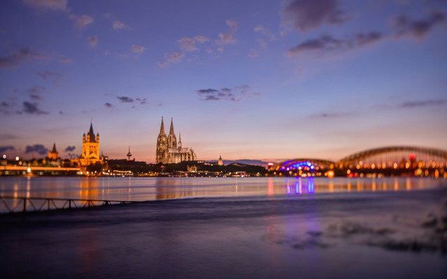 City skyline bridge river night #64 free wallpaper for desktop - medium preview image