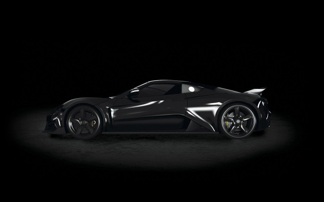 Black sports car dark room #25 free wallpaper for desktop - medium preview image