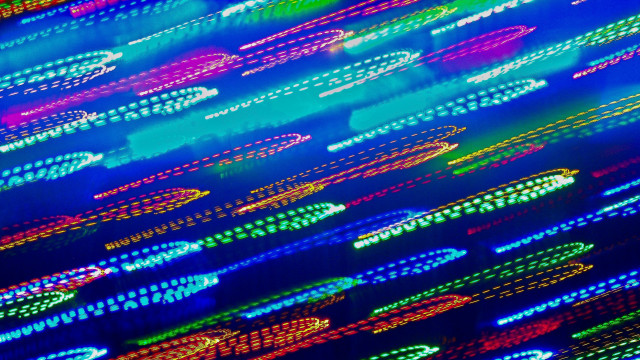Colorful lights hologram volumetric pattern free wallpaper for desktop - medium preview image