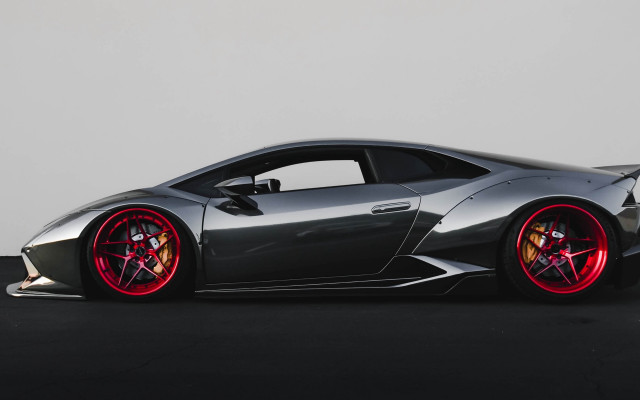 Silver sportscar redrims parkinglot whitewall free wallpaper for desktop - medium preview image