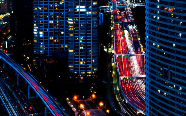Tokyo night cityscape bridge ferriswheel #7 free wallpaper for desktop - medium preview image