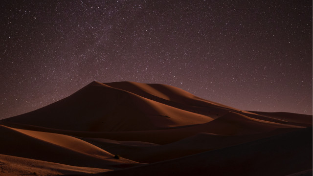 Desert starry sky person hill free wallpaper for desktop - medium preview image