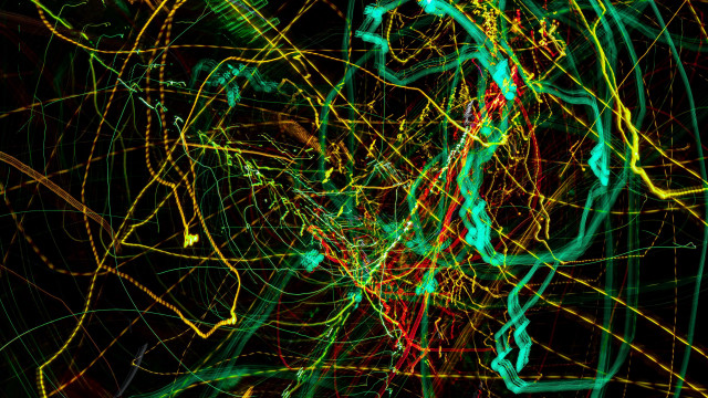 Green yellow lines abstract fence free wallpaper for desktop - medium preview image