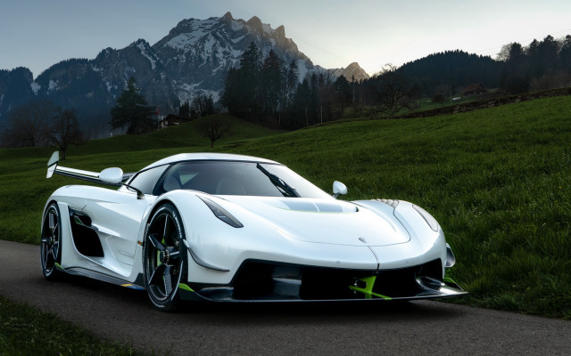 White sports car mountain road #12 free wallpaper for desktop - medium preview image