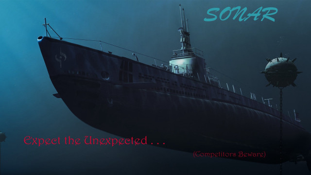 Submarine floating ocean caption below free wallpaper for desktop - medium preview image