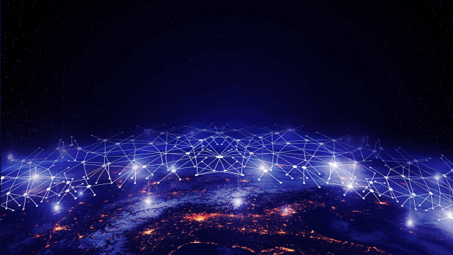 Night earth stars lines city free wallpaper for desktop - medium preview image