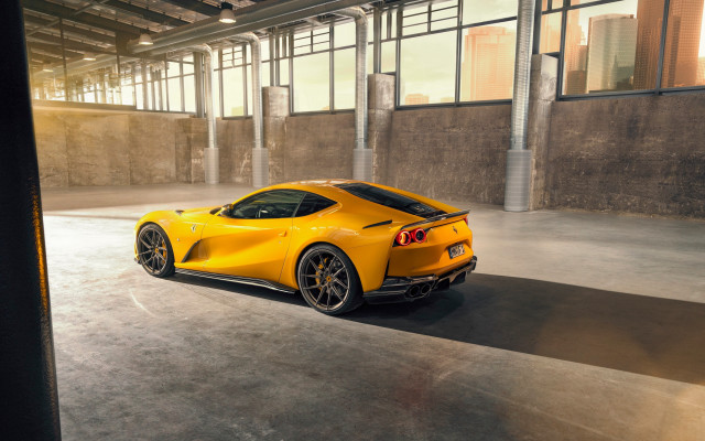 Yellow sports car garage sunlight free wallpaper for desktop - medium preview image