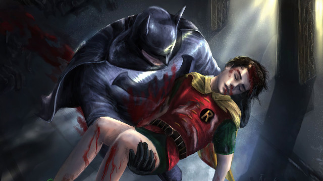Batman girl redshirt greenpants blood free wallpaper for desktop - medium preview image