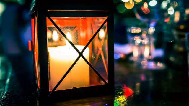 Lit candle wine bokeh depth free wallpaper for desktop - medium preview image