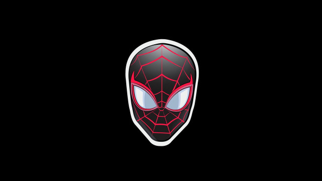 Spiderman mask glowing eyes black free wallpaper for desktop - medium preview image