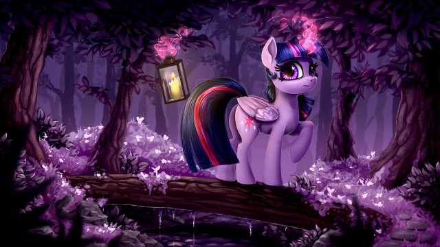 Pony forest gothic lantern fireflies free wallpaper for desktop - medium preview image