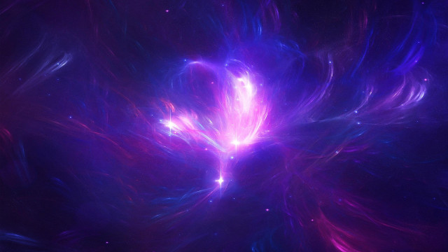 Purple blue heart aurora galaxy free wallpaper for desktop - medium preview image