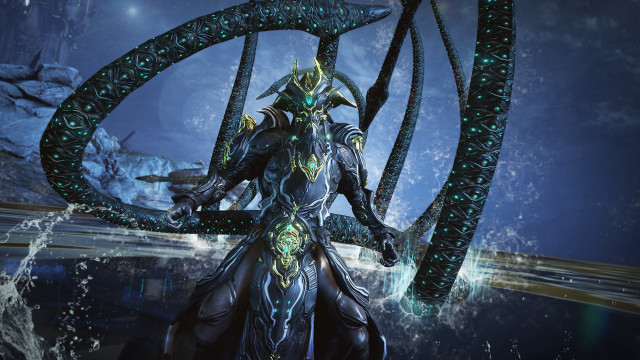 Warframe aurora glowing eyes sword free wallpaper for desktop - medium preview image