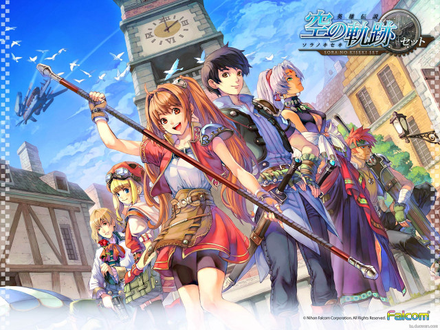 Anime characters clock tower sky free wallpaper for desktop - medium preview image