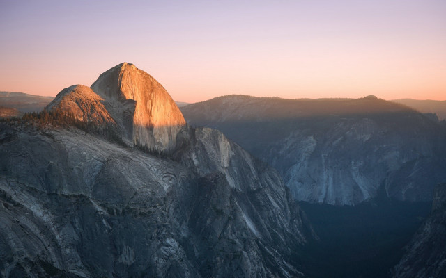 Mountain peak sunset clouds ocean free wallpaper for desktop - medium preview image