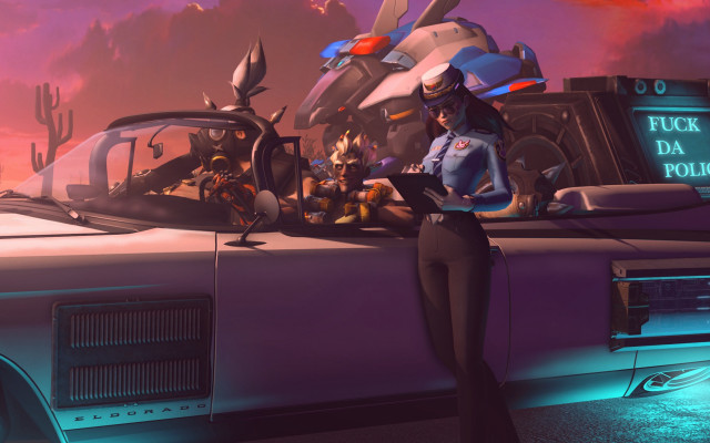 Futuristic woman car splashart mecha free wallpaper for desktop - medium preview image