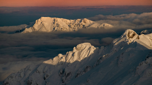 Snowy mountain pink sky clouds #2 free wallpaper for desktop - medium preview image