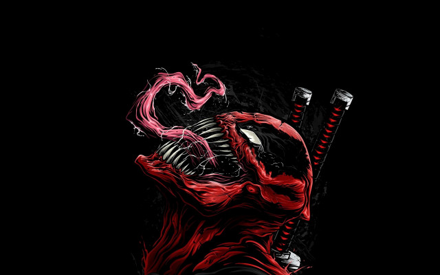 Red black alien sword skull free wallpaper for desktop - medium preview image