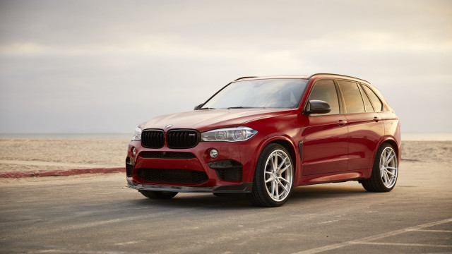 Red bmw suv ocean sand free wallpaper for desktop - medium preview image