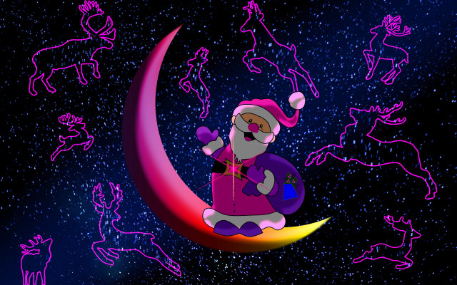 Cartoon person sitting moon animals free wallpaper for desktop - medium preview image