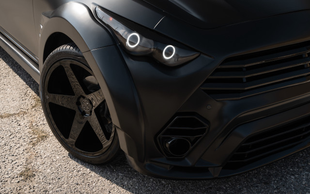 Black car closeup front bumper free wallpaper for desktop - medium preview image