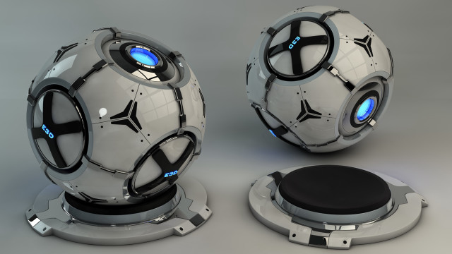 Futuristic blue light black object free wallpaper for desktop - medium preview image