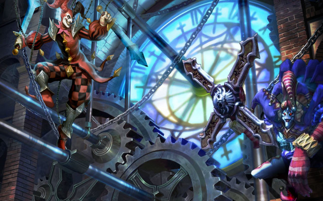 Animated characters clock tower group free wallpaper for desktop - medium preview image