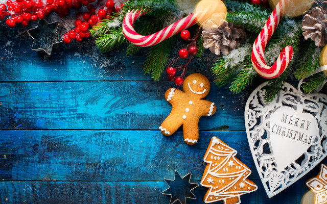 Christmas ginger cookies candy canes free wallpaper for desktop - medium preview image