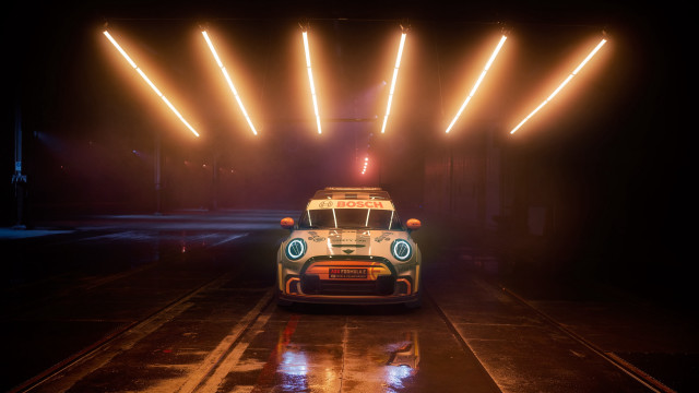 Mini car night street cinematic free wallpaper for desktop - medium preview image