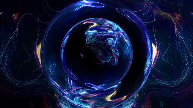 Blue purple abstract hologram circle free wallpaper for desktop - medium preview image