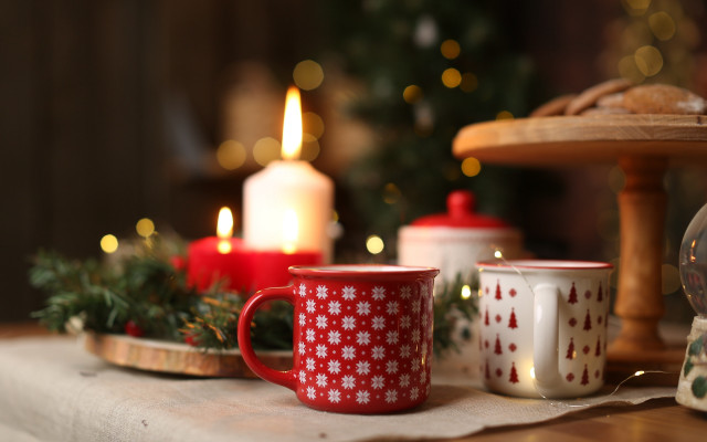 Christmas still life candles cookies free wallpaper for desktop - medium preview image