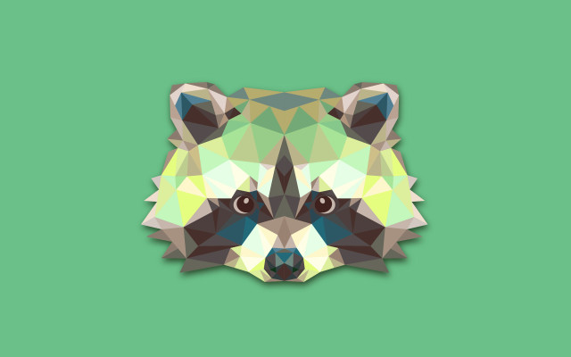 Geometric animal head green checkered free wallpaper for desktop - medium preview image