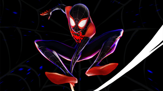 Spiderman jumping glowing face sots free wallpaper for desktop - medium preview image