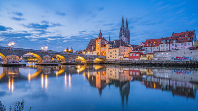 Bridge river city night lights #32 free wallpaper for desktop - medium preview image