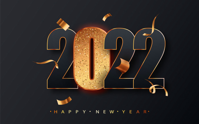 Happy new year gold streamers free wallpaper for desktop - medium preview image