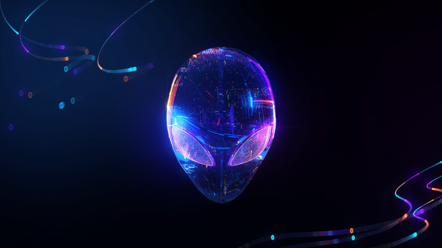 Futuristic holographic planetary lightstream starry free wallpaper for desktop - medium preview image