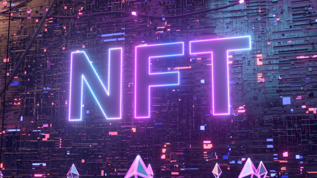 Nft neon sign building cityscape free wallpaper for desktop - medium preview image