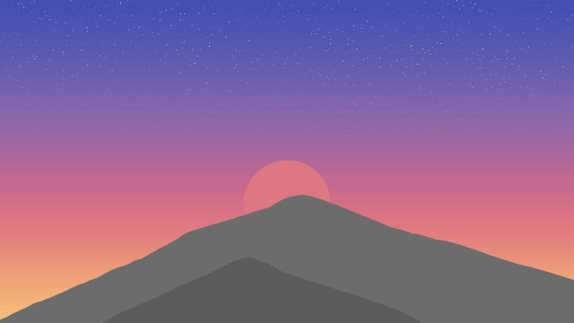 Mountain pink blue sky stars free wallpaper for desktop - medium preview image