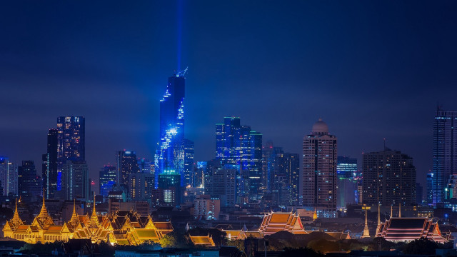 City skyline tower bridge night free wallpaper for desktop - medium preview image