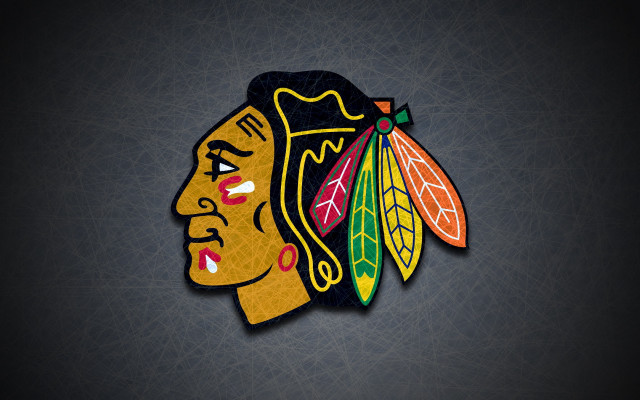 Blackhawks logo red yellow stripe free wallpaper for desktop - medium preview image