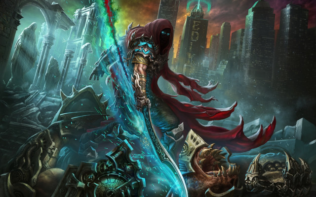 Man sword city demon night free wallpaper for desktop - medium preview image